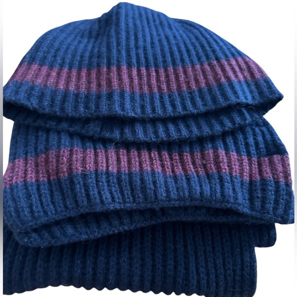 L.L. Bean Accessories - L. L. Bean Scarf + Hat Blue + Maroon Set